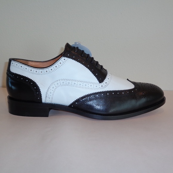 Lord Kent Size 9 Eur 42 Black White Leather Shoes
